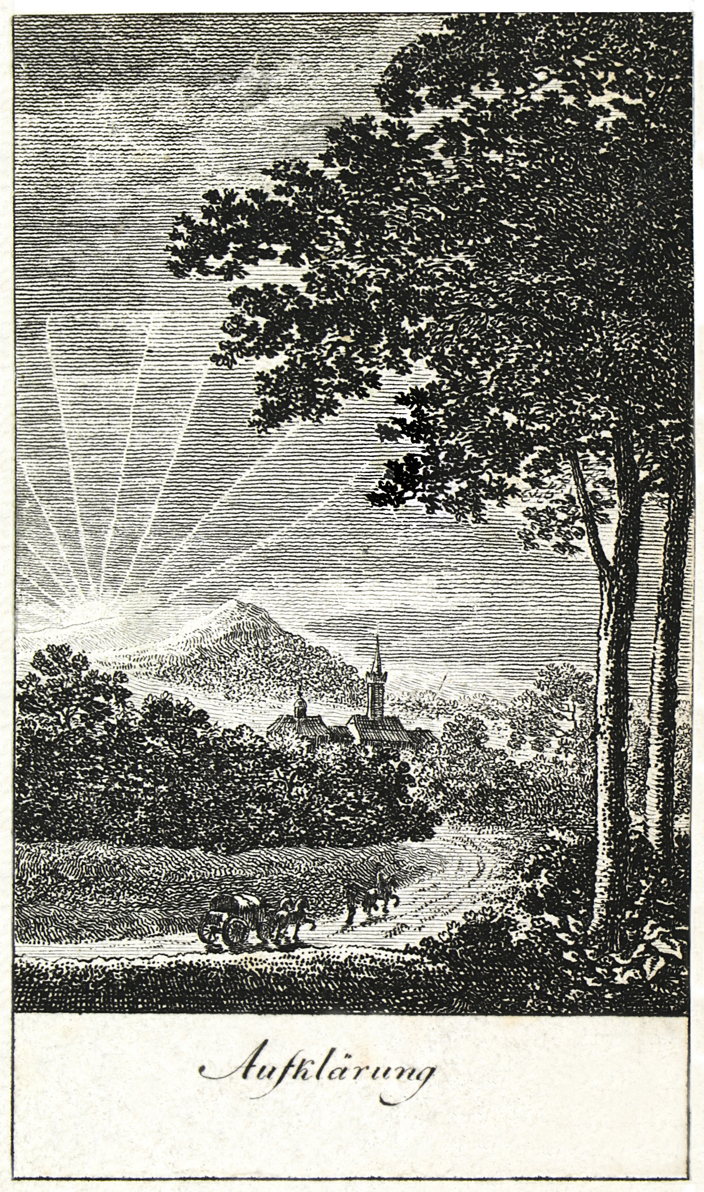 Daniel Chodowiecki, Aufklärung, Blatt aus der Folge »Sechs grosse Begebenheiten des vorletzten Decenniums«, 1791, Radierung / Gleimhaus Halberstadt – Museum der deutschen Aufklärung