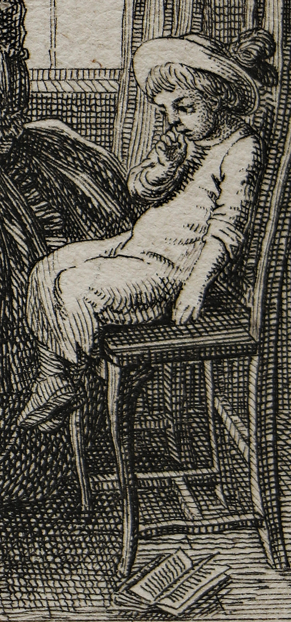 Daniel Chodowiecki, Erziehung, Detail aus der Folge »Leben eines schlecht erzogenen Frauenzimmers«, 1779, Radierung / Gleimhaus Halberstadt – Museum der deutschen Aufklärung
