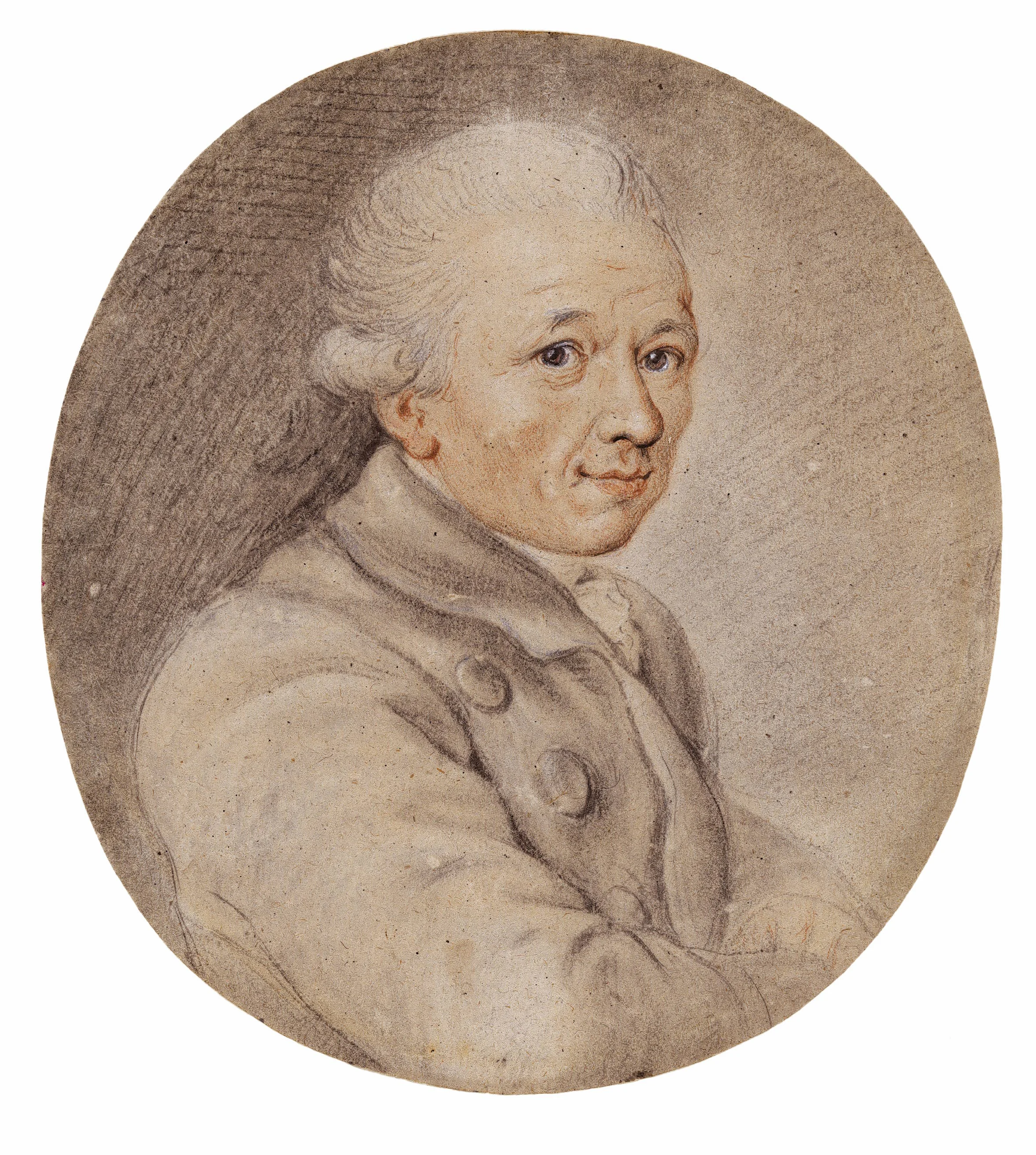 Daniel Nikolaus Chodowiecki, Selbstporträt, schwarze und rote Kreiden auf Papier, 1759, Stiftung Stadtmuseum Berlin, Inv.-Nr.: GHZ 73/25