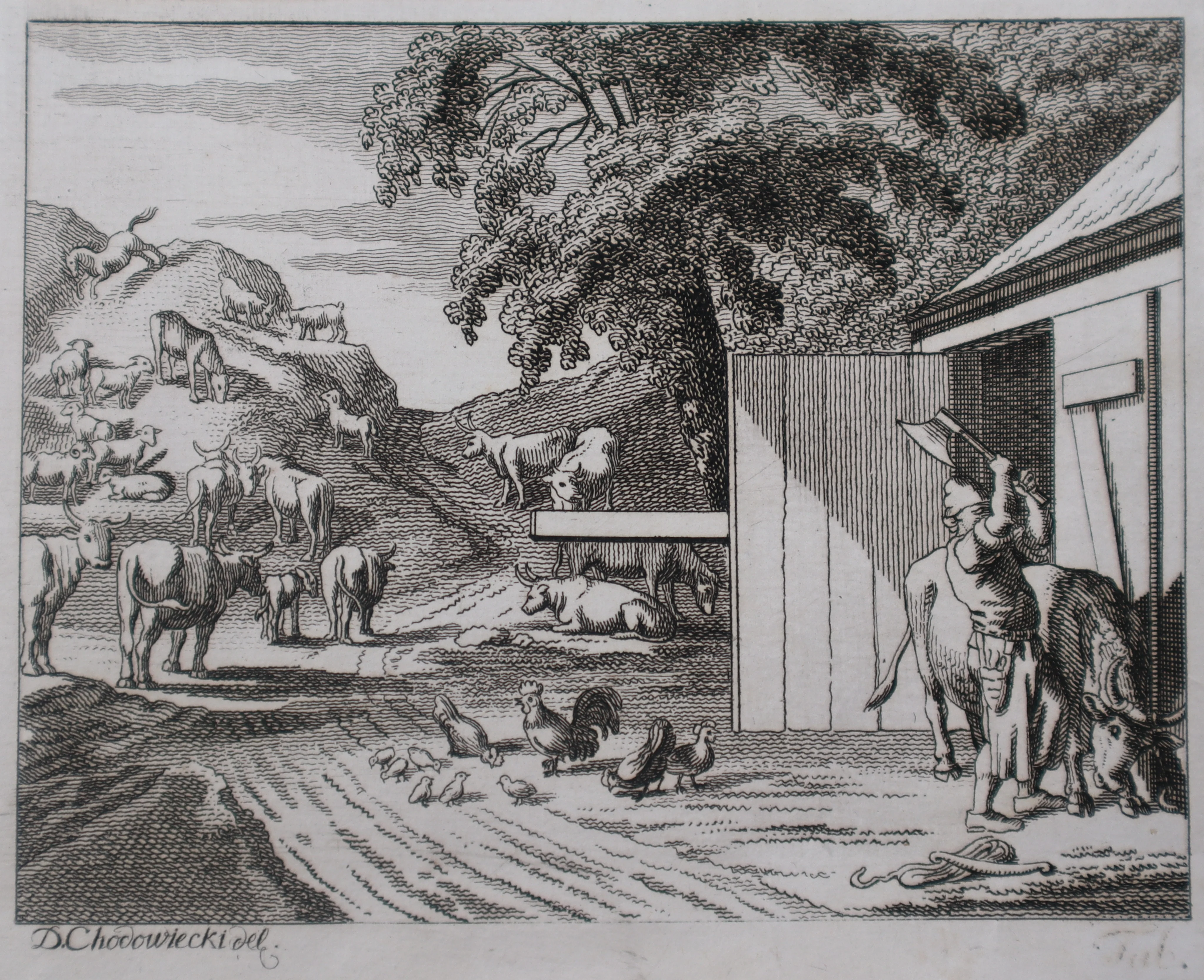 Daniel Chodowiecki, Der Schlachter, Tafel XXIVc. »Der Schlachter« aus dem Basedowschen Elementarwerk, 1774