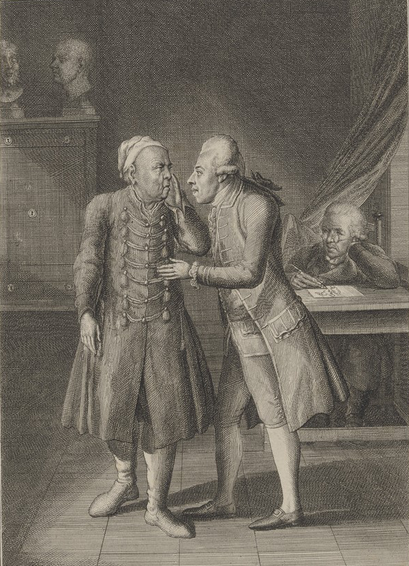 Daniel Chodowiecki, Philipp Daniel Lippert und Adrian Zingg, 1796, Radierung, 4. Zustand, 19,7 × 15,2 (Platte), Dresden, Kupferstich-Kabinett, Staatliche Kunstsammlungen Dresden, Inv-Nr.: A 1946-9981